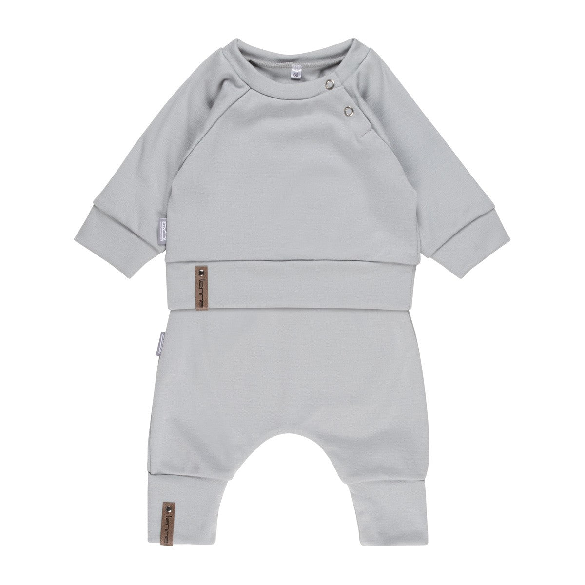 Children’s Merino Wool Top and Trousers Set – Grey - Tiny Tugz™
