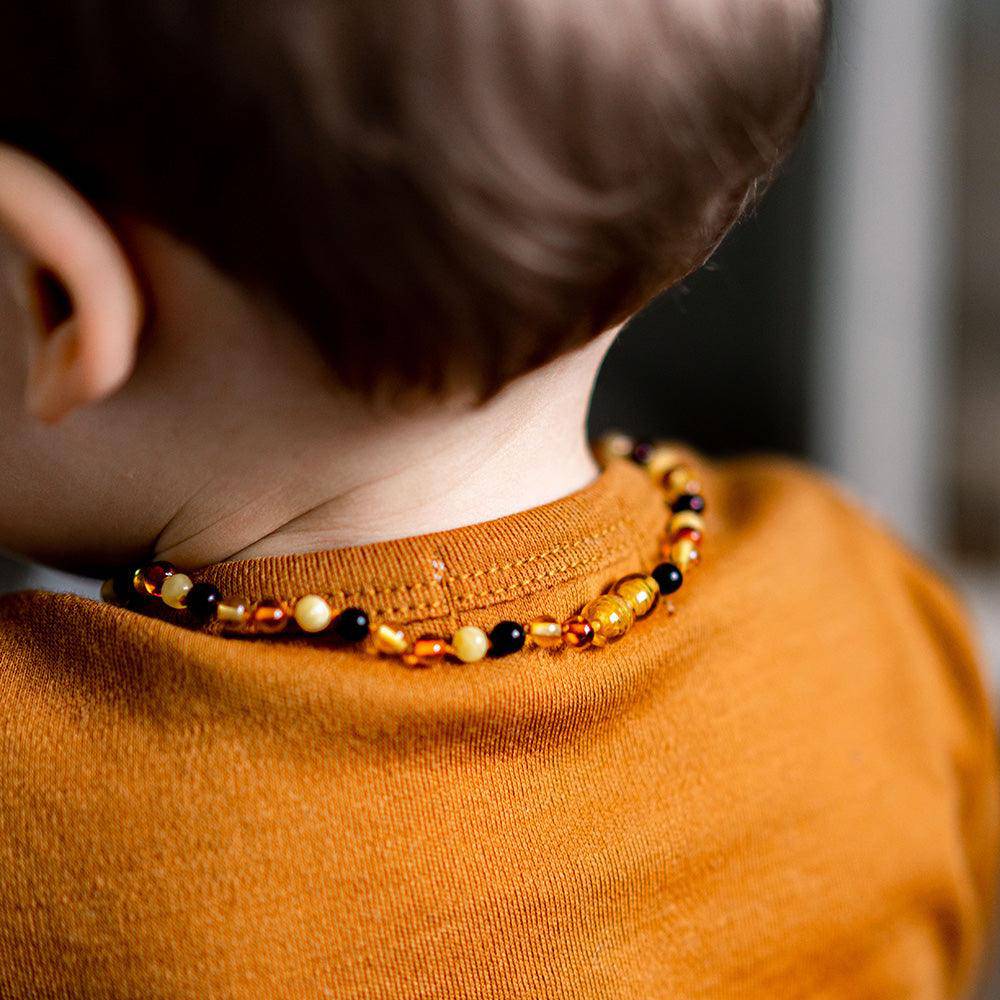 Children's Necklace Amber - Round Beads - 36cm - 4 Colors - Tiny Tugz™