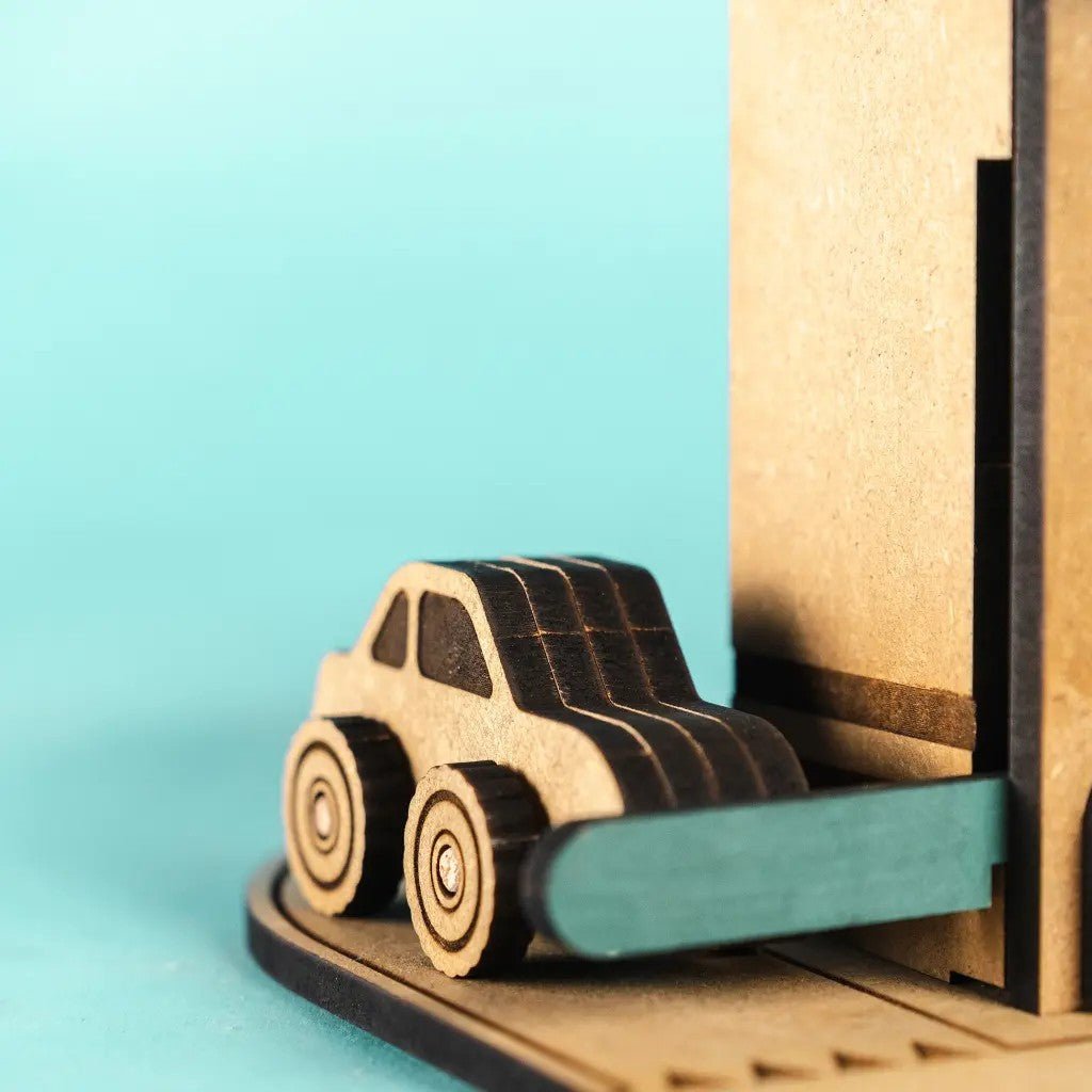 City Gas Station - Colour-Your-Own Wooden Petrol Station Play Set - Tiny Tugz™