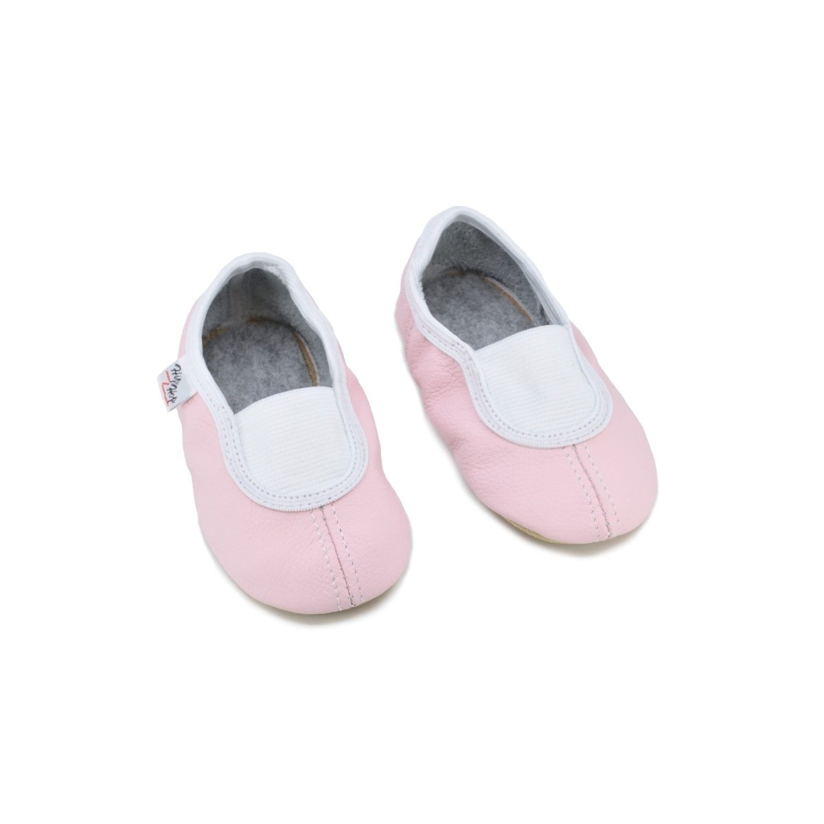 Classic Natural Leather Barefoot Toddlers & Kids Slippers (Pink) - Tiny Tugz™
