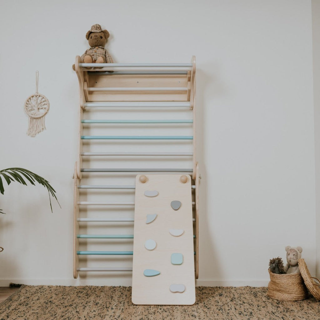 Climbing Ramp & Slide 2-in-1 for Triangle Climber & Swedish Wall – Pastel - Tiny Tugz™