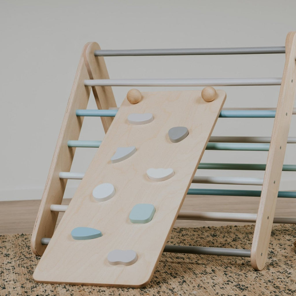 Climbing Ramp & Slide 2-in-1 for Triangle Climber & Swedish Wall – Pastel - Tiny Tugz™