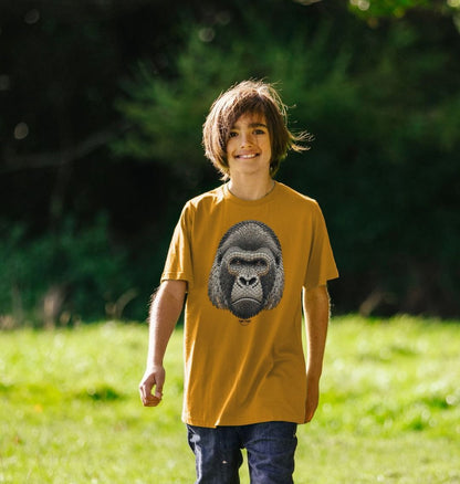 Organic Cotton Kids’ T-Shirt – Mosaic Gorilla Design