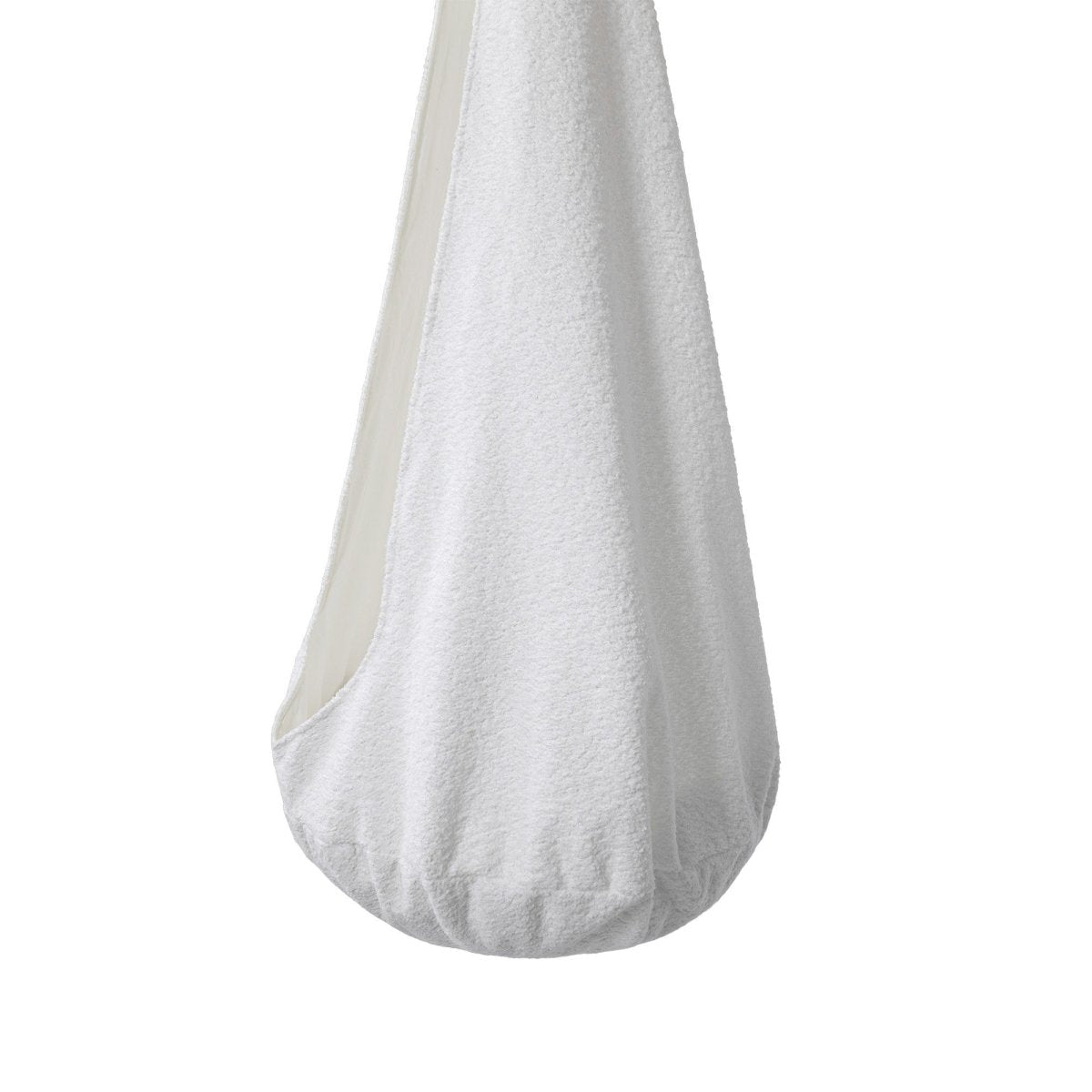 Cocoon Swing for Kids with Bouclé Fabric (White) - Tiny Tugz™