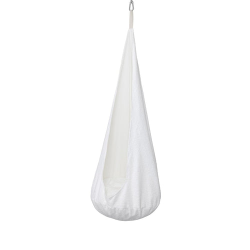 Cocoon Swing for Kids with Bouclé Fabric (White) - Tiny Tugz™