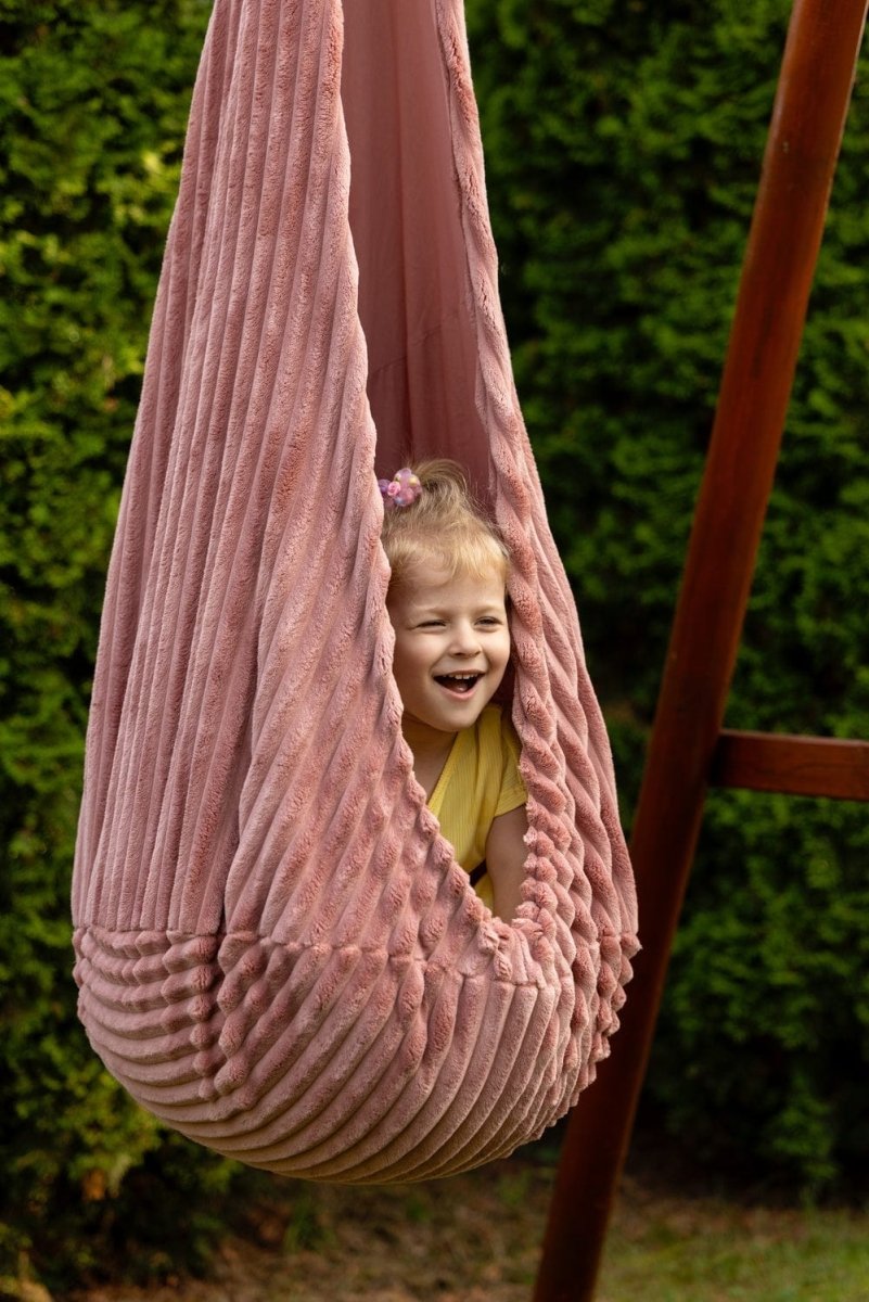 Cocoon Swing for Kids with Churros Corduroy (Chocolate Pink) - Tiny Tugz™