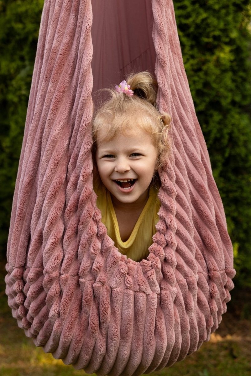 Cocoon Swing for Kids with Churros Corduroy (Chocolate Pink) - Tiny Tugz™