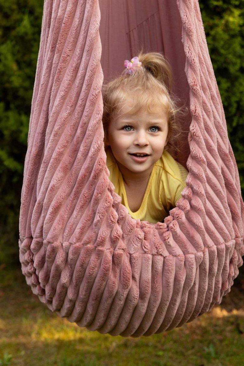 Cocoon Swing for Kids with Churros Corduroy (Chocolate Pink) - Tiny Tugz™