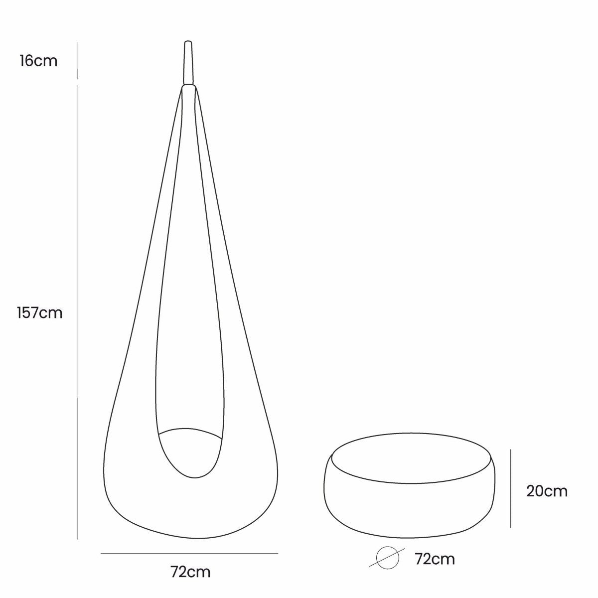 Cocoon Swing for Kids with Ribbed Corduroy (Grey) - Tiny Tugz™