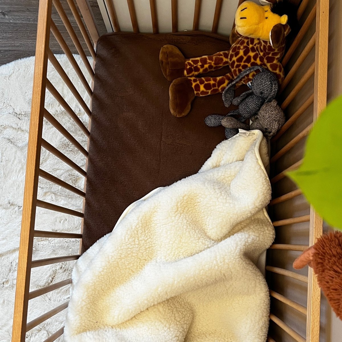 Cot Blanket, Merino Wool, Double-Layer - 93x135cm - Natural - Tiny Tugz™