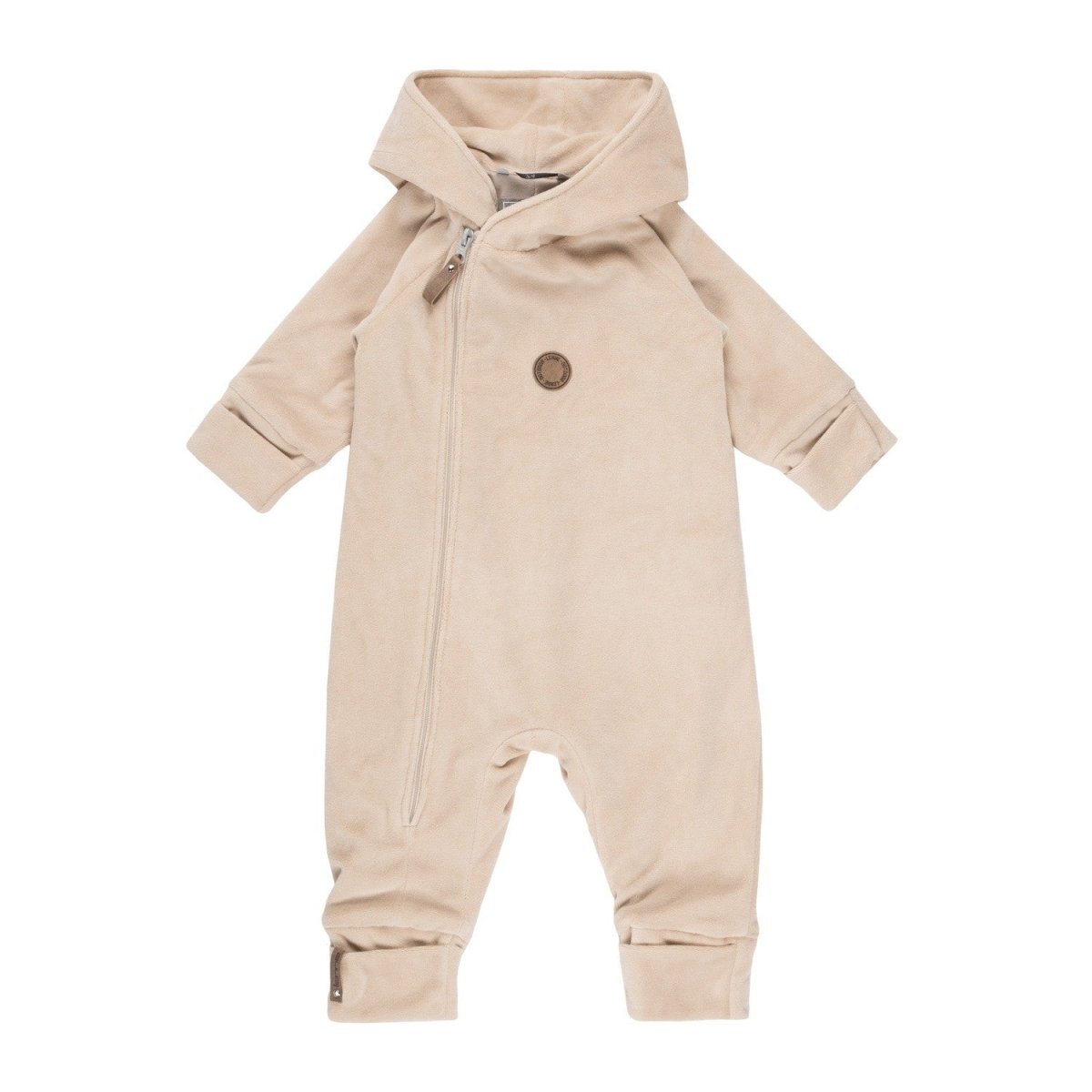 Cotton Velvet & Merino Wool Baby Overall – Beige - Tiny Tugz™