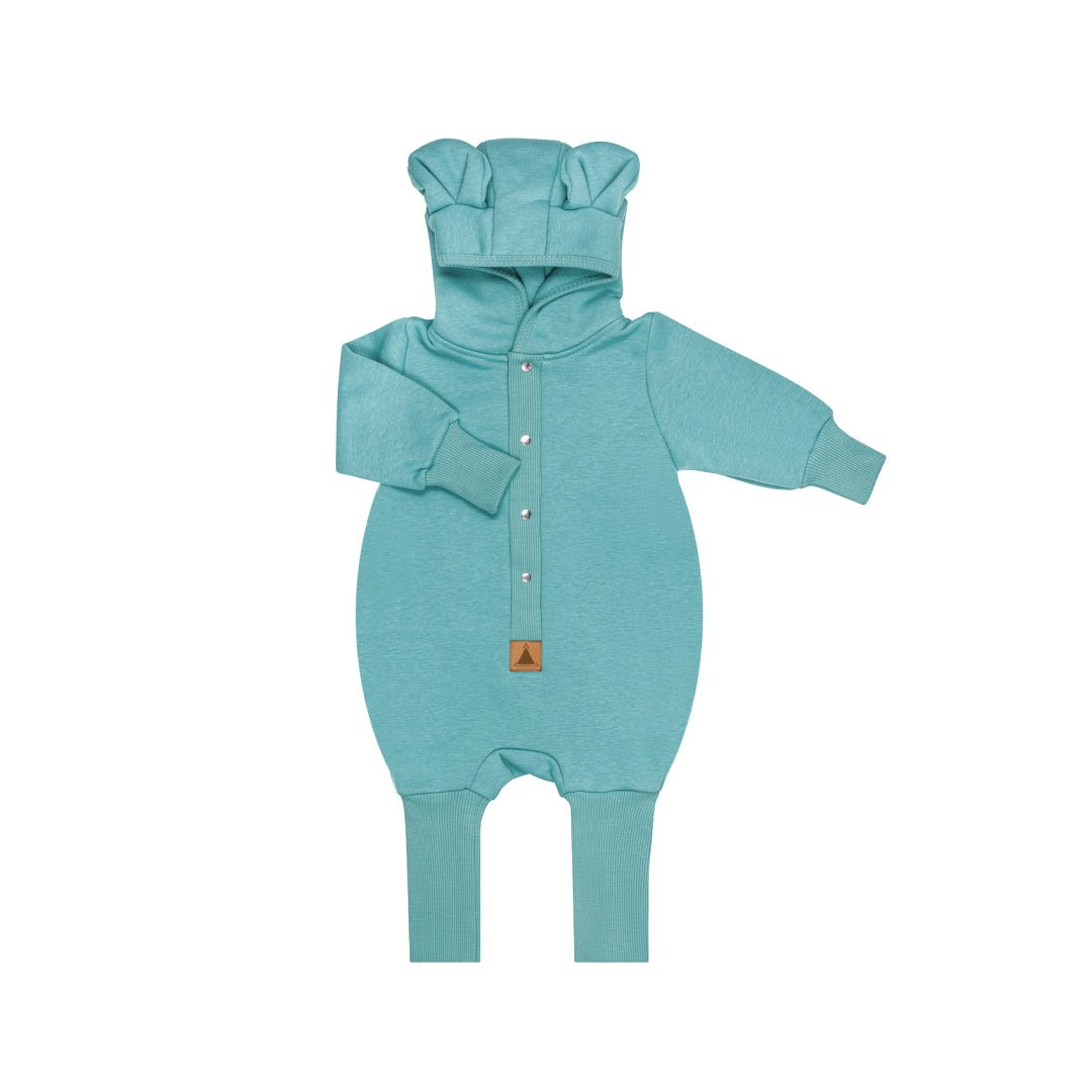 Cozy Cotton Eared Jumpsuit for Babies & Kids (Mint) - Tiny Tugz™