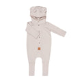 Cozy Cotton Eared Jumpsuit for Babies & Kids (Sand) - Tiny Tugz™