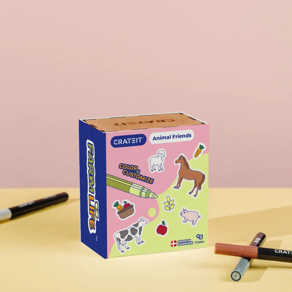 Crateit Farm Animals – Colour-Your-Own Wooden Toy Set, photo 2