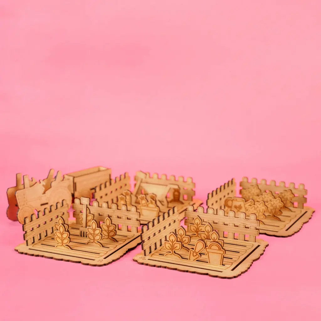 Crateit Harvest Time – Colour-Your-Own Wooden Play Set