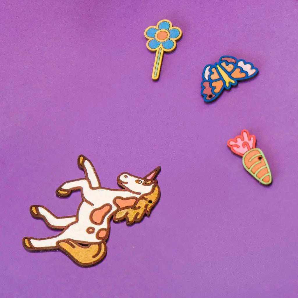 Crateit Rainbow Friends – Colour-Your-Own Wooden Unicorn Set, photo 4