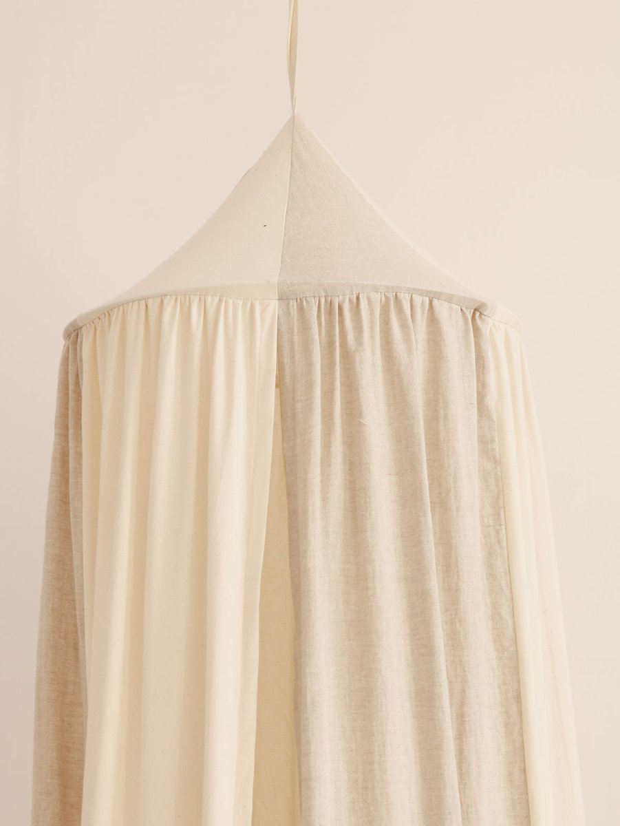 Cream Circus Cotton & Linen Bed Canopy for Babies & Kids (0–6y) - Tiny Tugz™