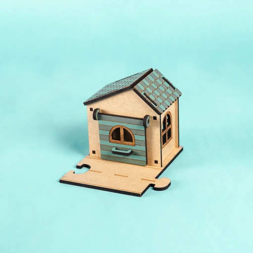 Crossroad Cottage - Colour-Your-Own Wooden Toy Garage - Tiny Tugz™