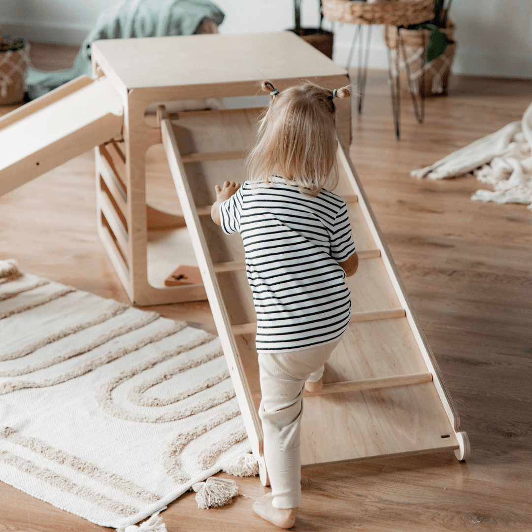 CUBITRI® Montessori Climbing Cube - Birch Plywood - Wooden Window - Tiny Tugz™