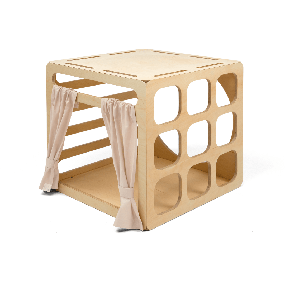 CUBITRI® Montessori Climbing Cube - Birch Plywood - Wooden Window - Tiny Tugz™