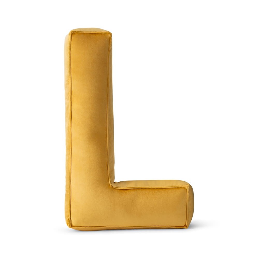 CuddleRest Decorative Velvet Letter Pillow – Yellow L