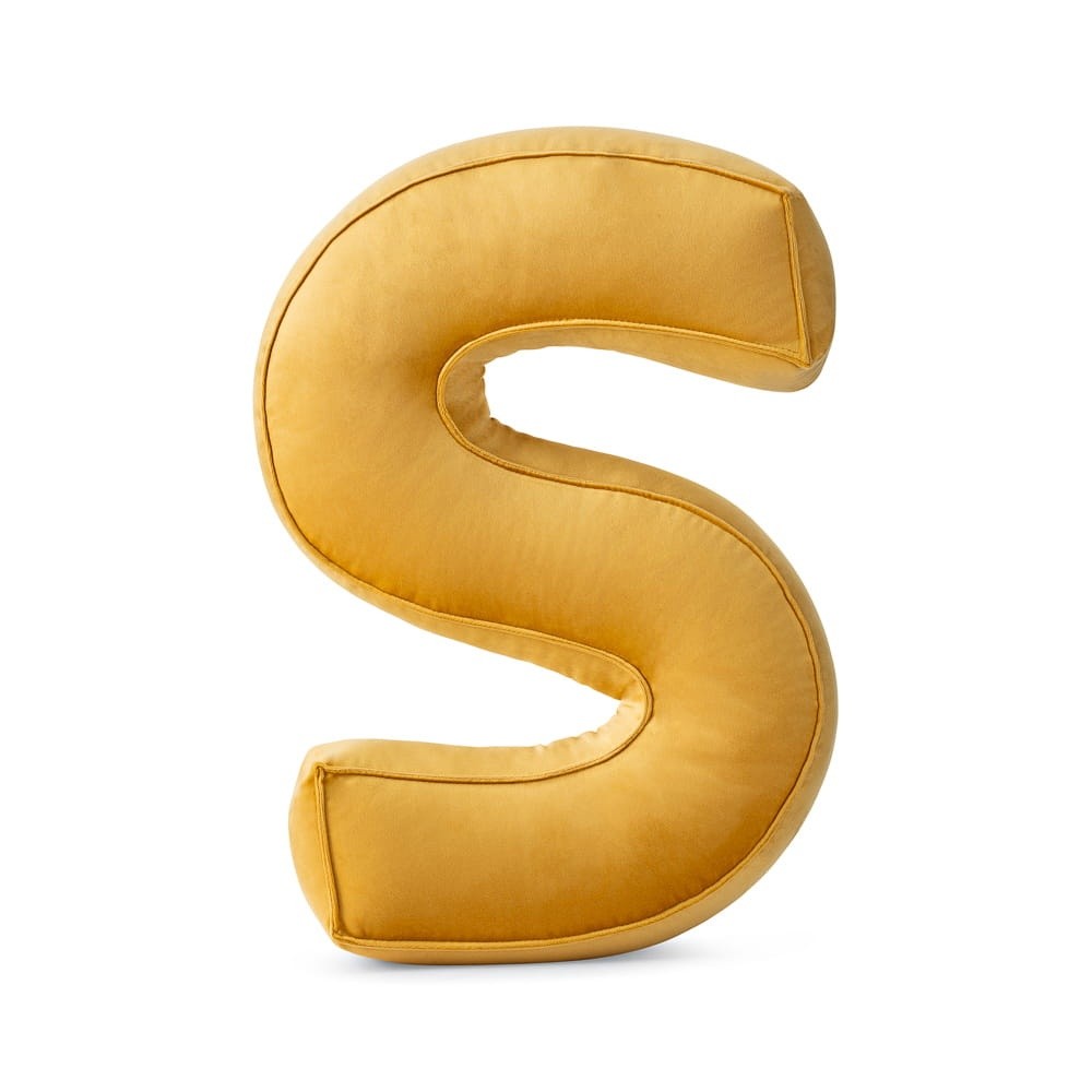 CuddleRest Decorative Velvet Letter Pillow – Yellow S