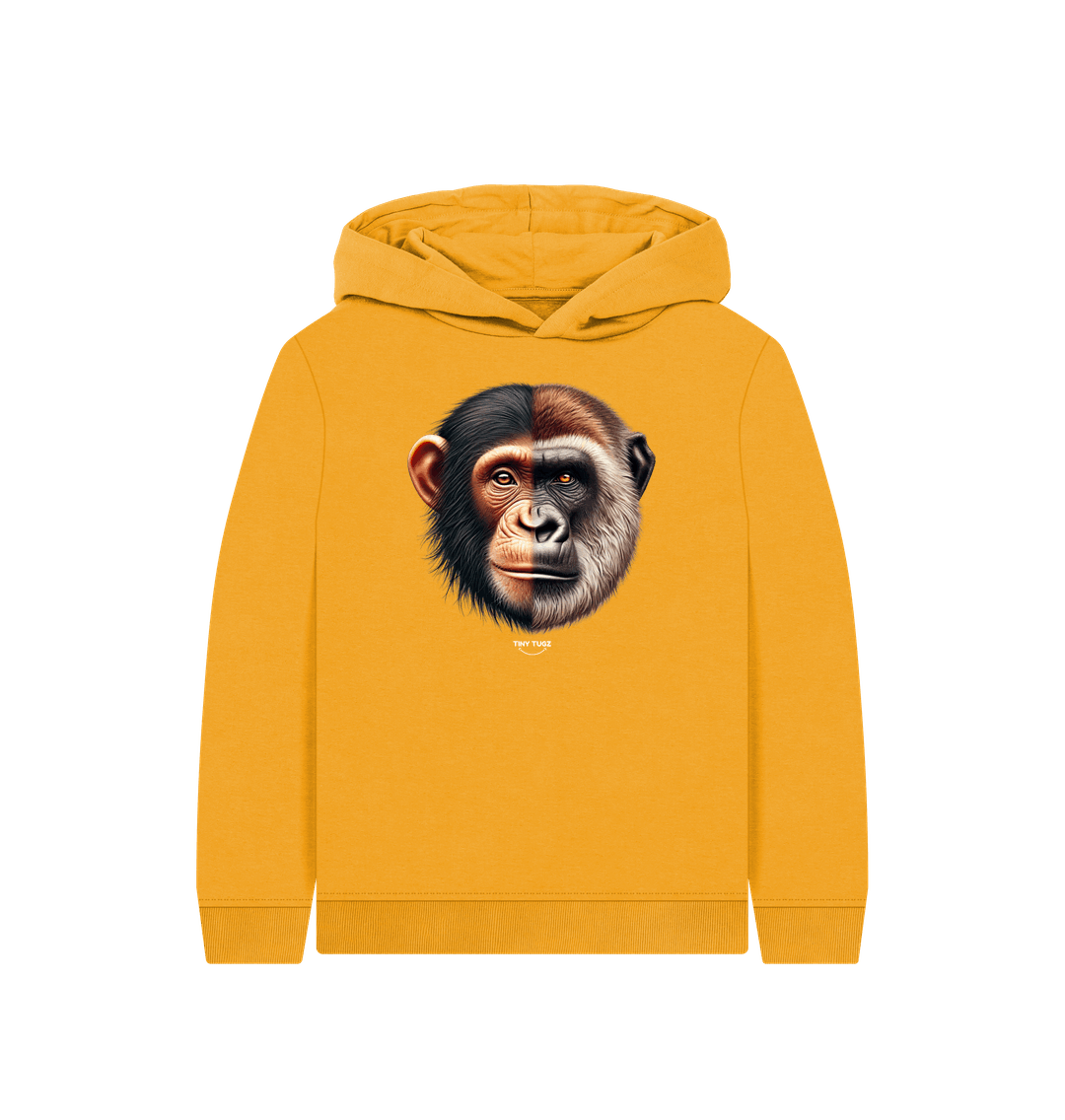 Mustard Printed Kids Hoodie