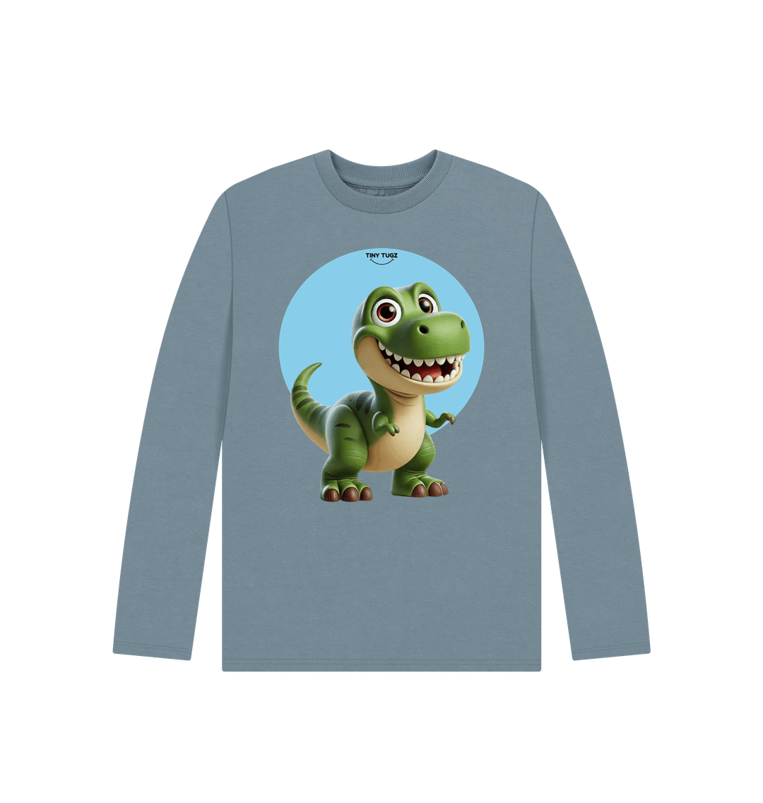 Stone Blue Printed Kids T-Shirt