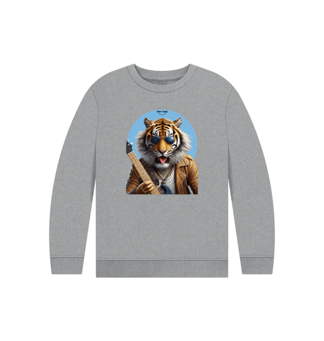 Athletic Grey Printed Kids Jumper