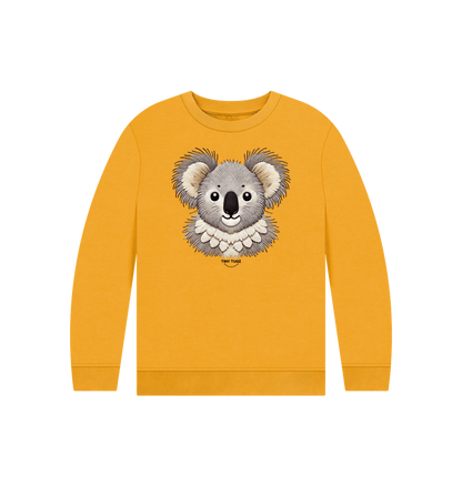 Mustard Printed Kids Jumper