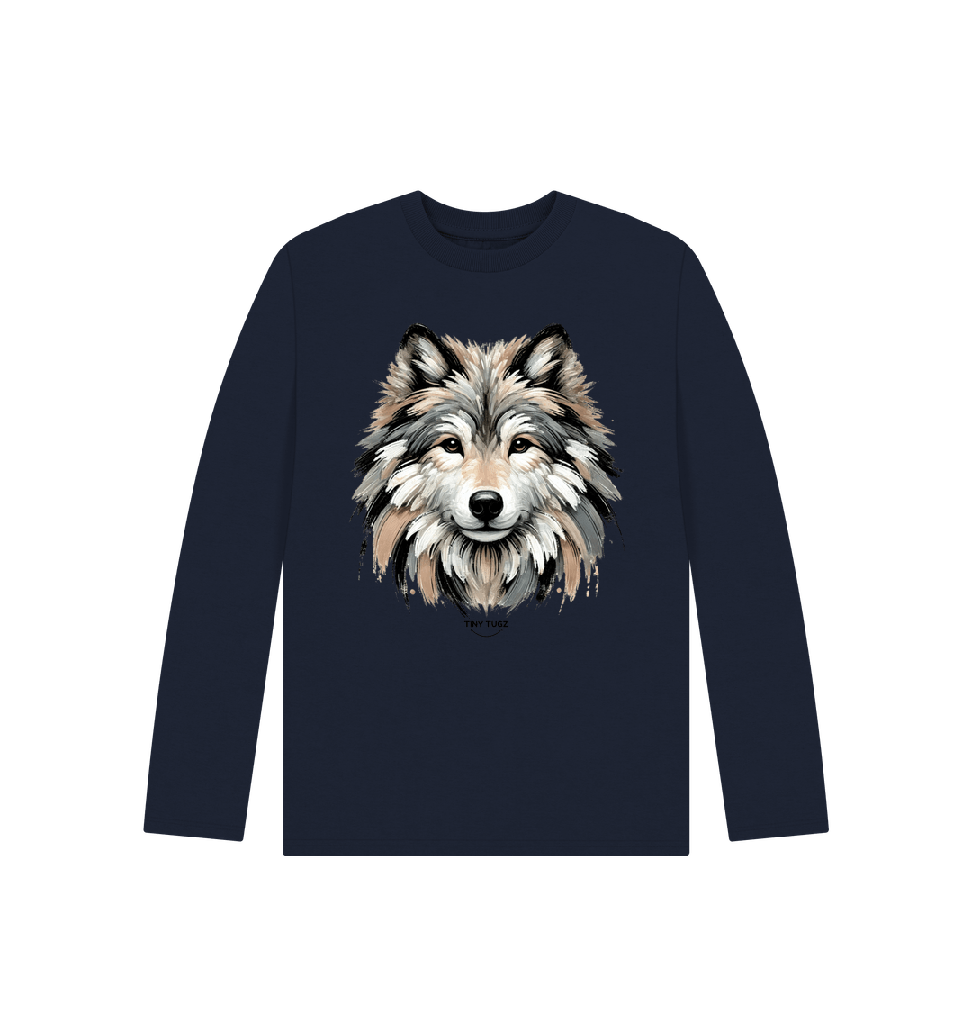 Navy Blue Printed Kids T-Shirt