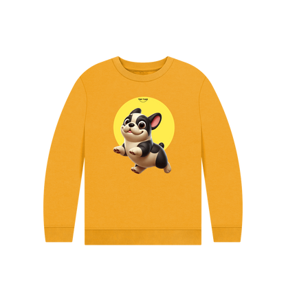Mustard Printed Kids Jumper