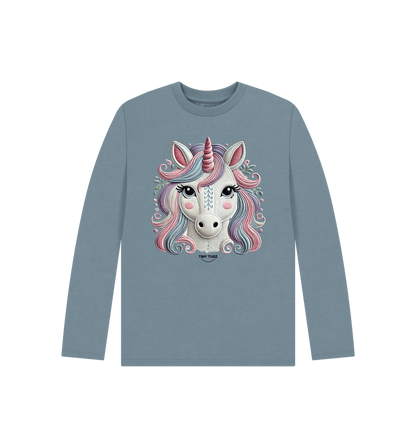 Stone Blue Printed Kids T-Shirt