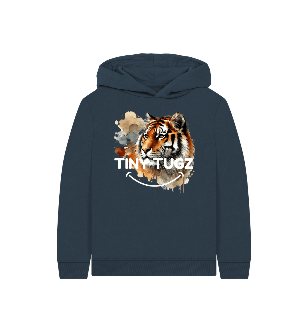 Navy Blue Printed Kids Hoodie