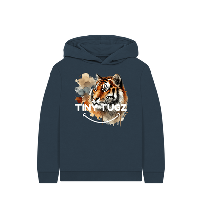 Navy Blue Printed Kids Hoodie