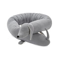 Dachshund Cuddle Pillow & Bed Wall Bumper - Linen & Cotton, 200 cm (Grey) - Tiny Tugz™