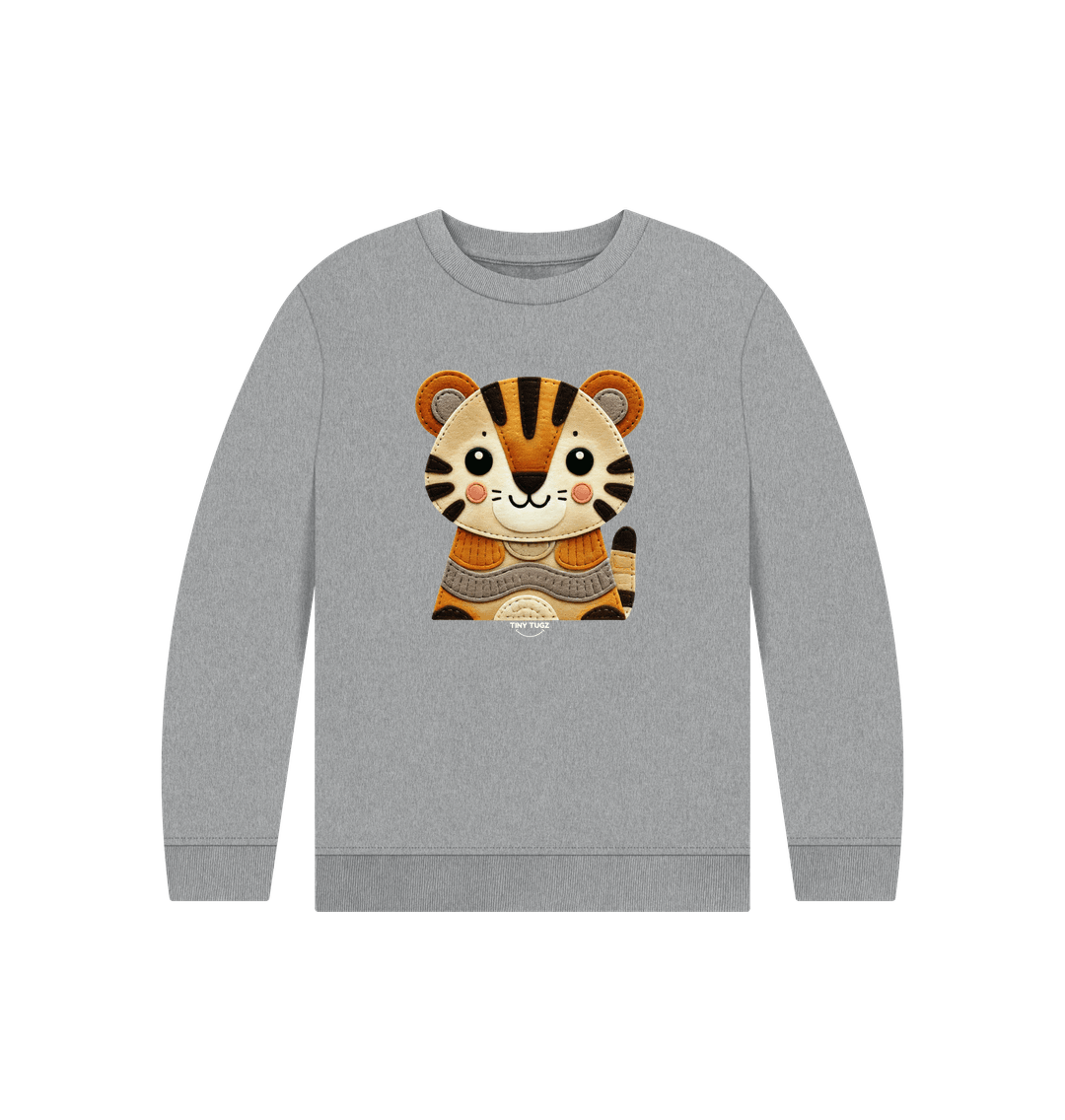 Athletic Grey Printed Kids Jumper