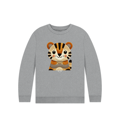 Athletic Grey Printed Kids Jumper