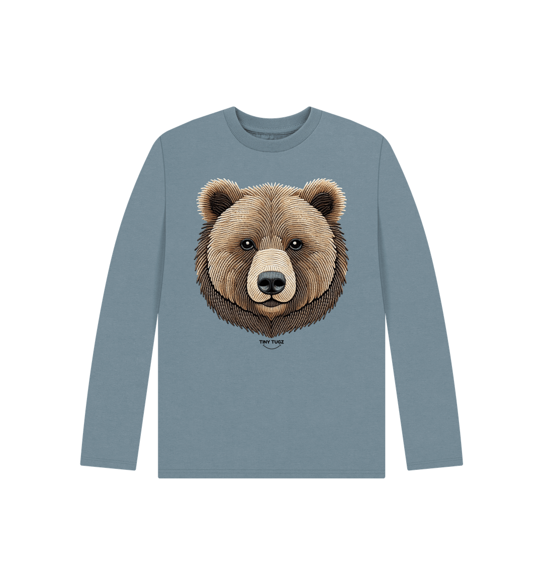 Stone Blue Printed Kids T-Shirt