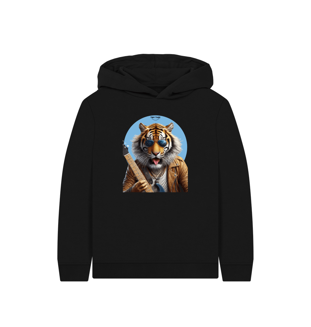 Black Printed Kids Hoodie