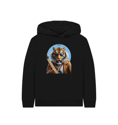 Black Printed Kids Hoodie
