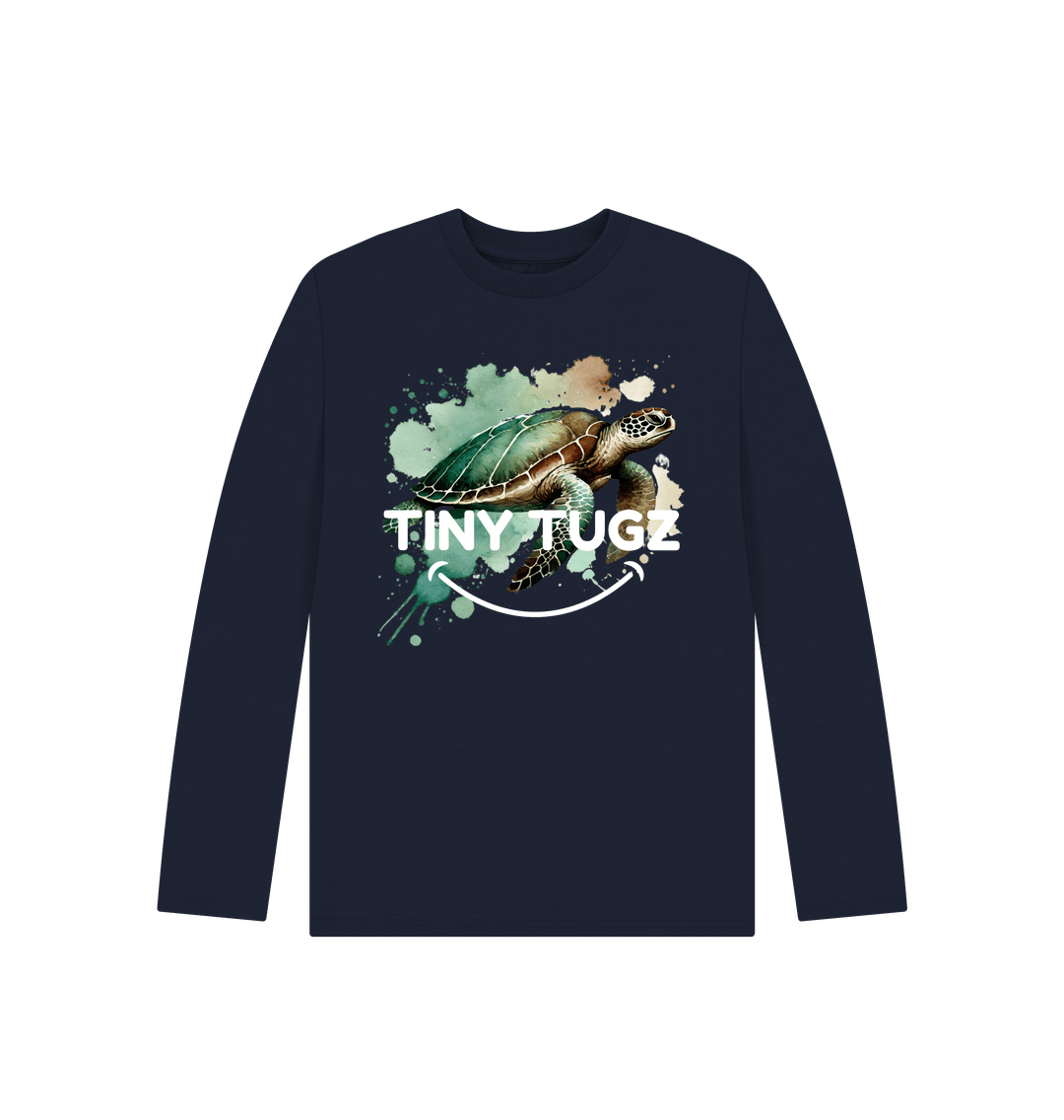 Navy Blue Printed Kids T-Shirt