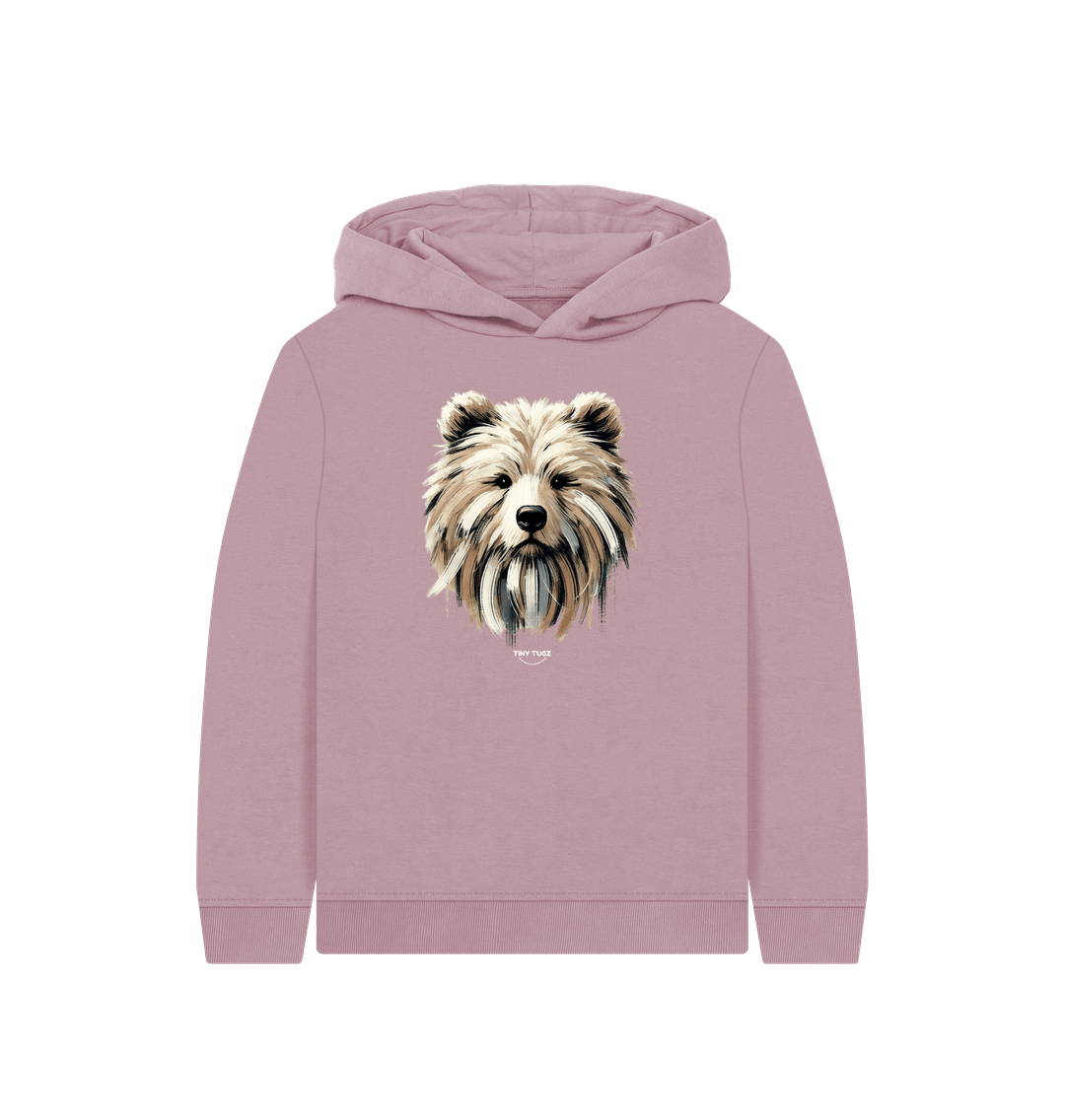 Mauve Printed Kids Hoodie