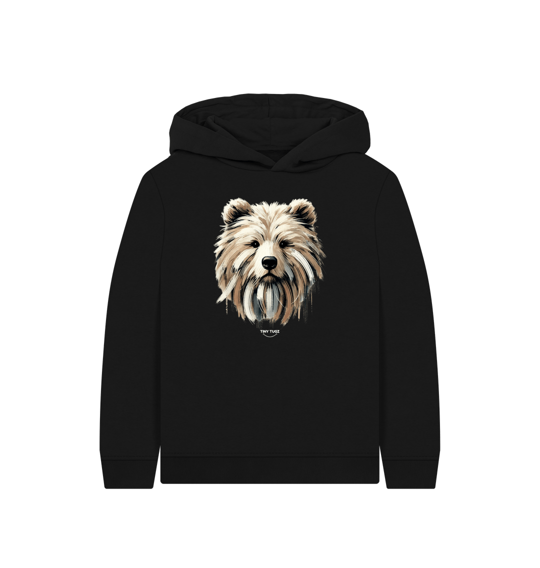 Black Printed Kids Hoodie