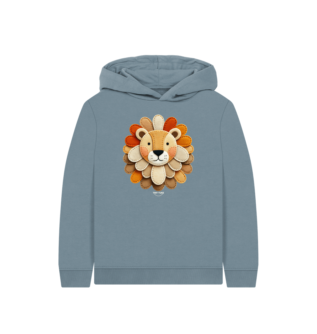 Stone Blue Printed Kids Hoodie