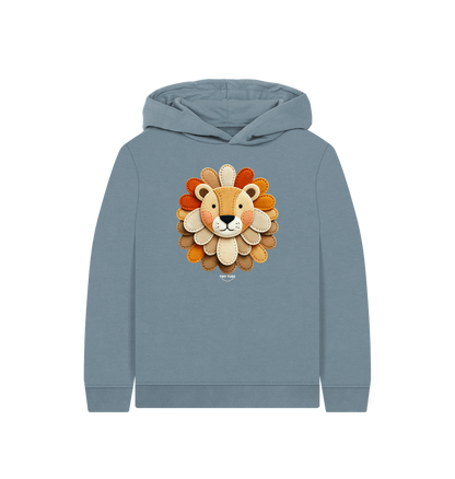Stone Blue Printed Kids Hoodie