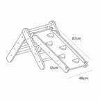 Modular Wooden Climbing Triangle Set with Slide & Wall — 3-in-1 Montessori Play Structure (Natural Wood)