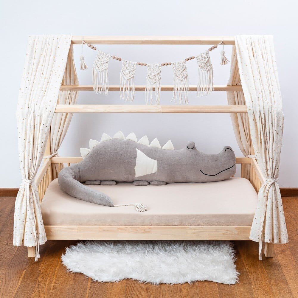 Dragonsaur™ Cuddle Pillow & Bed Wall Bumper - Plush, 200 cm (Beige) - Tiny Tugz™