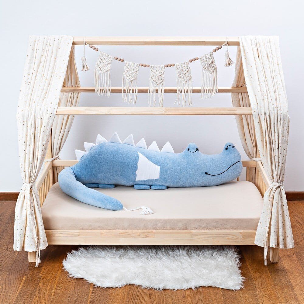 Dragonsaur™ Cuddle Pillow & Bed Wall Bumper - Plush, 200 cm (Blue) - Tiny Tugz™