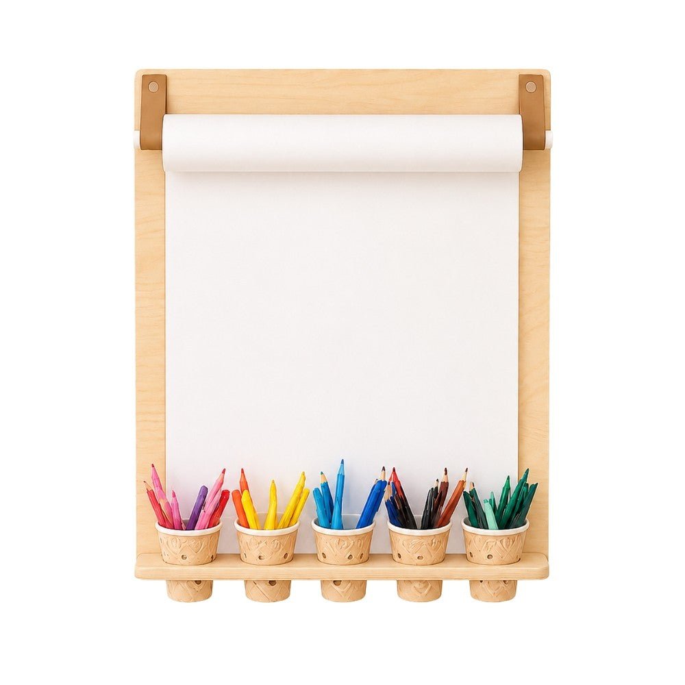 Drawing Board with Pencil Holder – With Paper Roll - Tiny Tugz™
